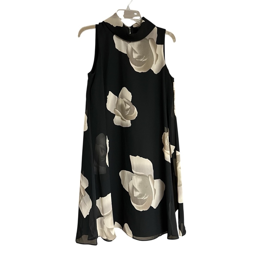 Perceptions Black and Cream A-Line Mini Dress